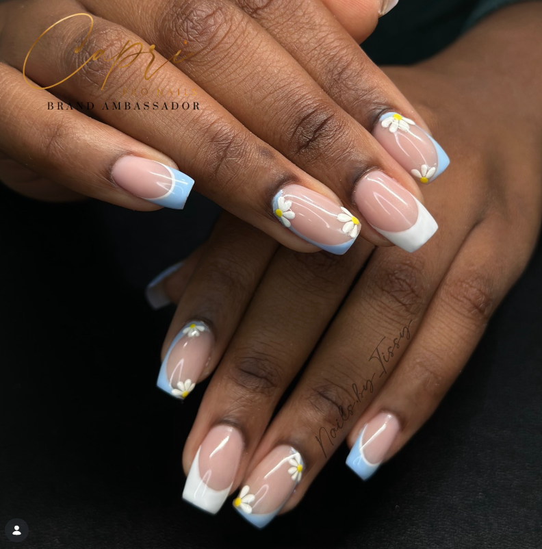 Vibrant Red French Tips with 3D Cherry Gemstones